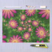 ピンクファンタジー花モダン抽象芸術フラクタル 薄葉紙 (クラフト)