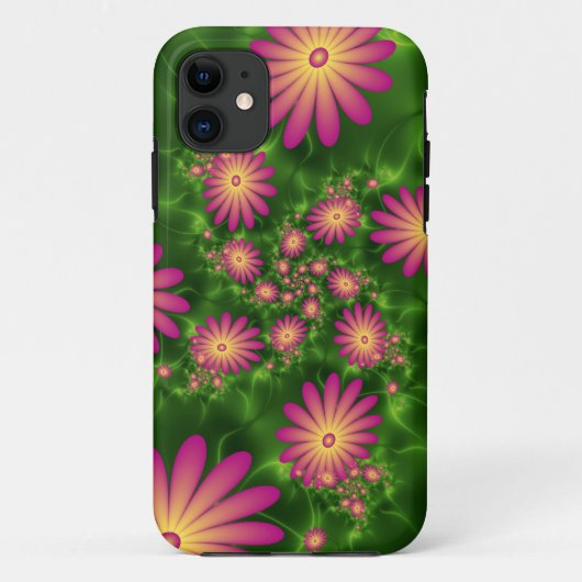 ピンクファンタジー花モダン抽象芸術フラクタル Case-Mate iPhoneケース (裏面)