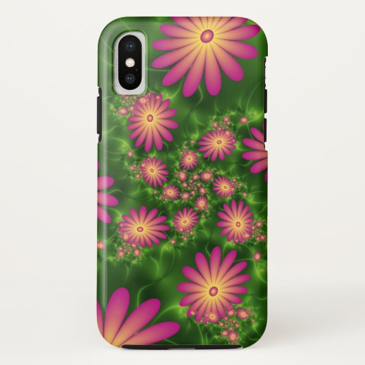 ピンクファンタジー花モダン抽象芸術フラクタル Case-Mate iPhoneケース (裏面)