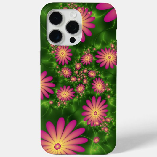 ピンクファンタジー花モダン抽象芸術フラクタル Case-Mate iPhoneケース (裏面)