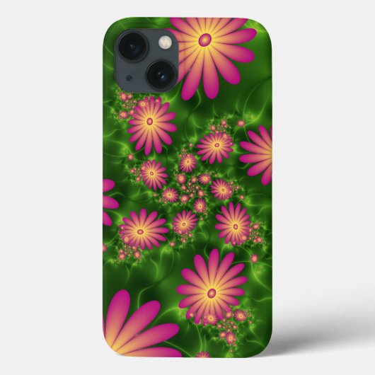 ピンクファンタジー花モダン抽象芸術フラクタル Case-Mate iPhoneケース (裏面)