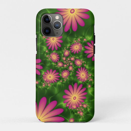 ピンクファンタジー花モダン抽象芸術フラクタル Case-Mate iPhoneケース (裏面)