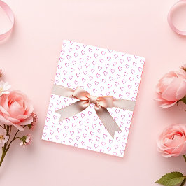 ピンクファンダンゴパープルバレンタインハート水彩 ラッピングペーパー