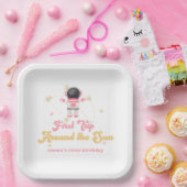 ピンクファーストのまわりにトリップザサンファースト誕生日 ペーパープレート (パーティー)