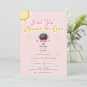 ピンクファーストのまわりにトリップザサンファースト誕生日 招待状 (スタンド正面)