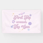 ピンクファーストのまわりにトリップザサン宇宙1st誕生日 横断幕 (横)