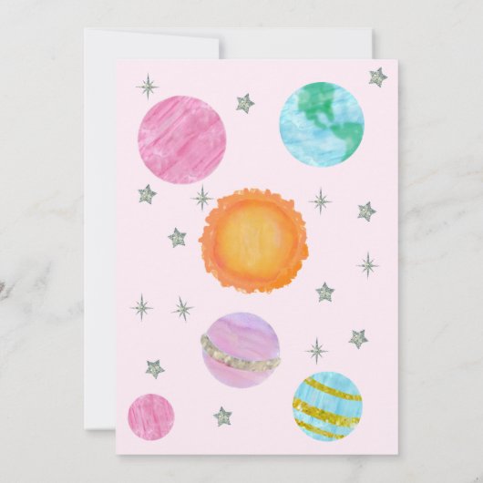 ピンクファーストのまわりにトリップザ・サンガール1st誕生日 招待状 (裏面)