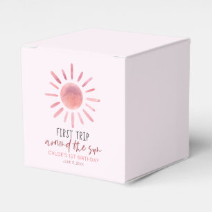 ピンクファーストのまわりにトリップザ・サン1歳の誕生日パーティー フェイバーボックス