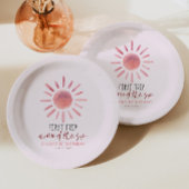 ピンクファーストのまわりにトリップザ・サン1歳の誕生日パーティー ペーパープレート