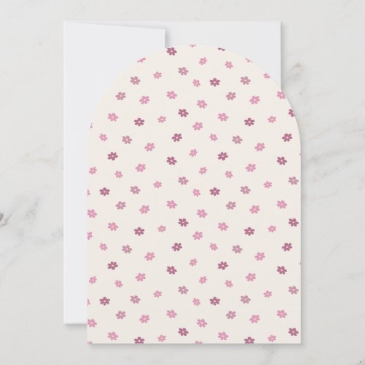 ピンクファーストパーソナライズされたロデオピンクアーチ誕生日 招待状 (裏面)