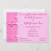 ピンクファーストホリーコミュニオン招待状 招待状 (裏面)