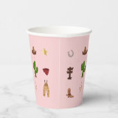 ピンクファーストロデオカウボーイ子供の誕生日 紙コップ (右)