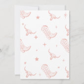 ピンクファーストロデオ誕生日招待状 招待状 (裏面)