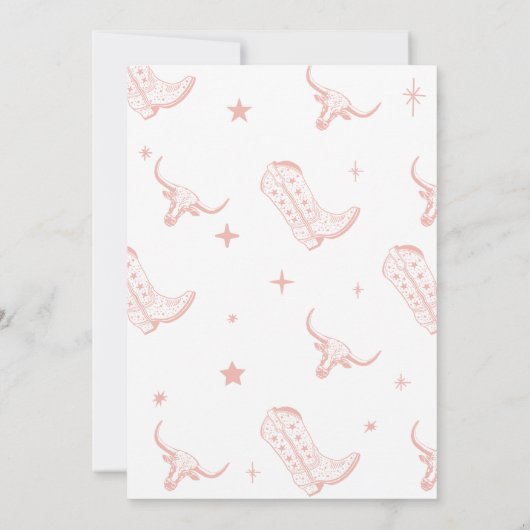 ピンクファーストロデオ誕生日招待状 招待状 (裏面)