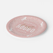 ピンクファーストロデオ誕生日紙プレート – 西部C ペーパープレート (アングル)