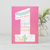 ピンクファースト誕生日フェスタパーティの招待状 招待状 (スタンド正面)