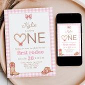 ピンクファースト・ロデオ1st誕生日招待状 招待状