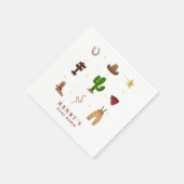 ピンクファーストRodeoカウボーイ子供の誕生日写真 スタンダードカクテルナプキン (角)