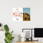 ピンクファーストRodeoベビーガール1stバースデーウェルカム ポスター (ホームオフィス)