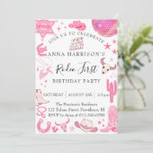 ピンクファーストRodeo 1st Birthday 招待状 (スタンド正面)