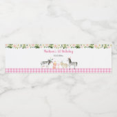 ピンクファームアニマルフローラ誕生日 ペットボトルラベル (シングルラベル)