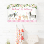 ピンクファームアニマルフローラ誕生日 横断幕 (インサイチュ)