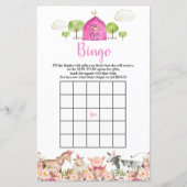 ピンクファームハウスアニマルズ納屋周囲の庭ビンゴゲーム (正面)