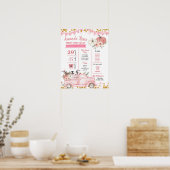 ピンクファームパンプキントラックファースト誕生日サイン ポスター (キッチン)