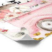 ピンクファームパンプキントラックファースト誕生日サイン ポスター (角)