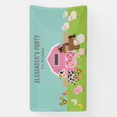 ピンクファームパーティの招待状 横断幕 (縦)