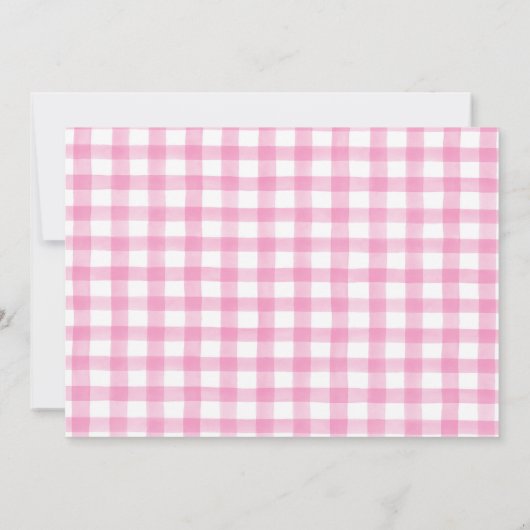 ピンクファームパーティー動物誕生日 招待状 (裏面)