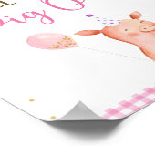 ピンクファームピグアウト誕生日フードサイン ポスター (角)