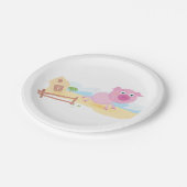 ピンクファームピグ ペーパープレート (アングル)