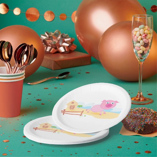 ピンクファームピグ ペーパープレート