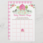 ピンクファームフローラベビーシャワービンゴゲーム (正面/裏面)