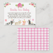 ピンクファームフローラ赤ちゃんシャワー予約リクエスト エンクロージャーカード (正面/裏面)