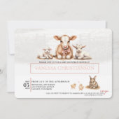 ピンクファームベビーシャワー 招待状 (正面)