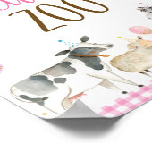 ピンクファームペッティング動物園誕生日標識 ポスター (角)