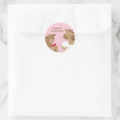 ピンクファーム動物のシール ラウンドシール (バッグ)