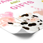 ピンクファーム動物の誕生日パーティーカードとギフト ポスター (角)