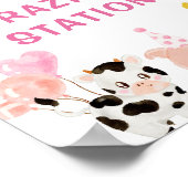 ピンクファーム動物の誕生日パーティー放牧ステーション ポスター (角)