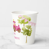 ピンクファーム動物の誕生日パーティー紙カップ 紙コップ (裏面)