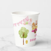 ピンクファーム動物の誕生日パーティー紙カップ 紙コップ (正面)