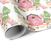 ピンクファーム動物の誕生日パーティー ラッピングペーパー (ロールコーナー)