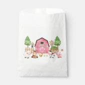 ピンクファーム動物の赤ちゃんシャワー フェイバーバッグ (正面)
