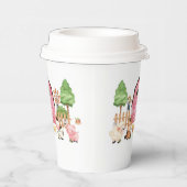 ピンクファーム動物の赤ちゃんシャワー 紙コップ (右)