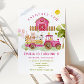 ピンクファーム動物少女の最初の誕生日パーティー 招待状