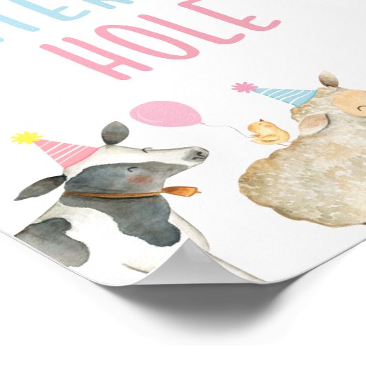 ピンクファーム灌水ホール誕生日標識 ポスター (角)