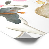 ピンクファーム納屋周囲の庭フローラ誕生日歓迎 ポスター (角)