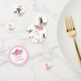 ピンクファーム納屋周囲の庭フローラ誕生日 コンフェッティ